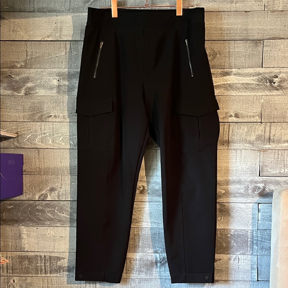 Athleta Black Cargo Ankle-Length Performance Pant